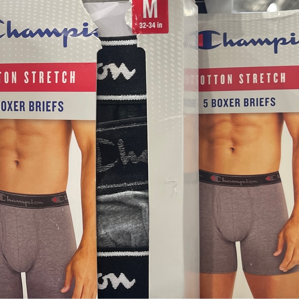 ❤️NEW!!!❤️Champion Men's Boxer Briefs - Black and Gray. 5 boxer brief..